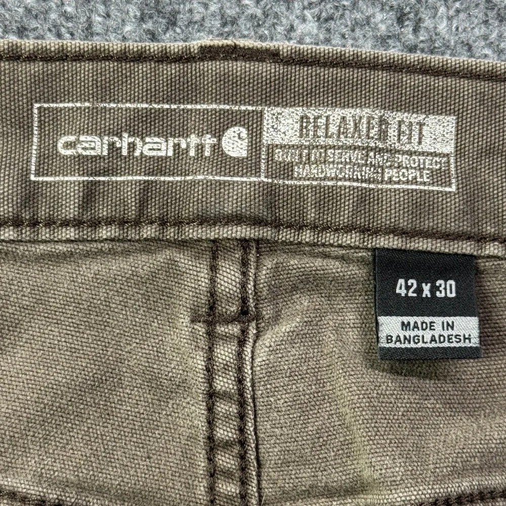 Carhartt Rugged Flex Relaxed Fit Canvas Work Pants Mens 42x30 Brown Streetwear